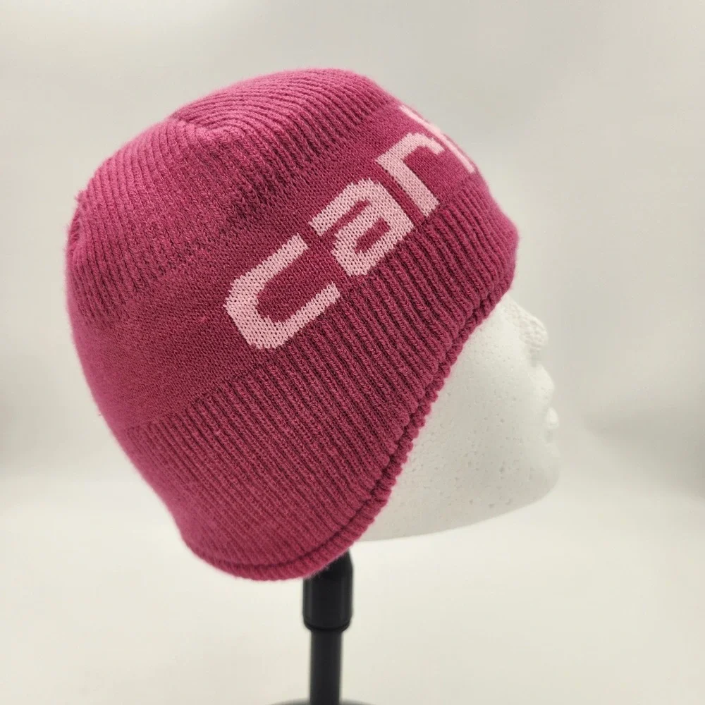 Carhartt Youth Beanie Pink Logo Knit Fleece Lined Winter Hat One Size Kids